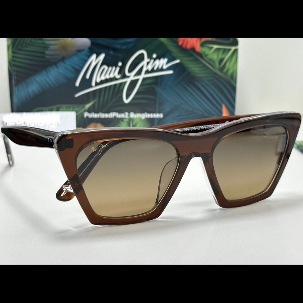 Maui Jim KINI KINI Crystal Rootbeer Polarized Bronze Glass Sunglasses